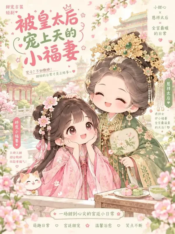 免费短剧AI《糖心记》封面，古装题材短剧